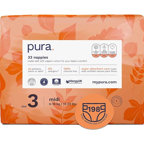 Pura Eco-Friendly luiers Maat 3 (6-10kg), 198 luiers