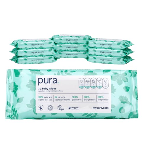 Pura 100% Plasticvrije Biologisch Afbreekbare Babydoekjes - 700 doekjes