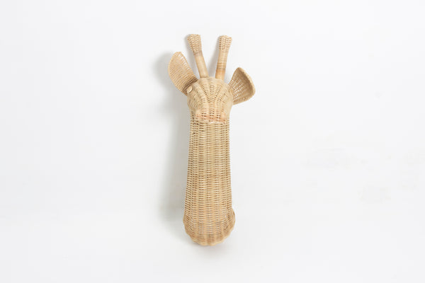 Luca De Giraffe Rotan Wanddecoratie Dierenkop