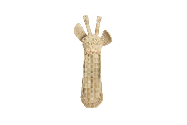 Luca De Giraffe Rotan Wanddecoratie Dierenkop