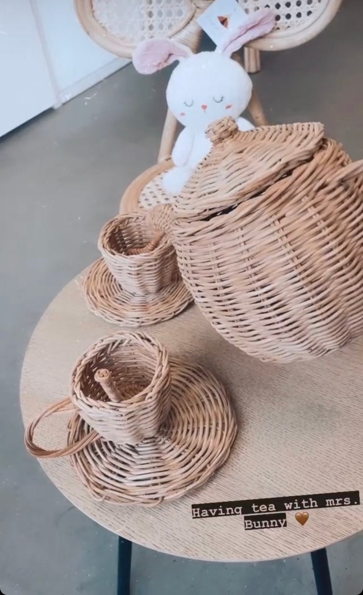 Theeservies Jane Rotan Handgemaakt