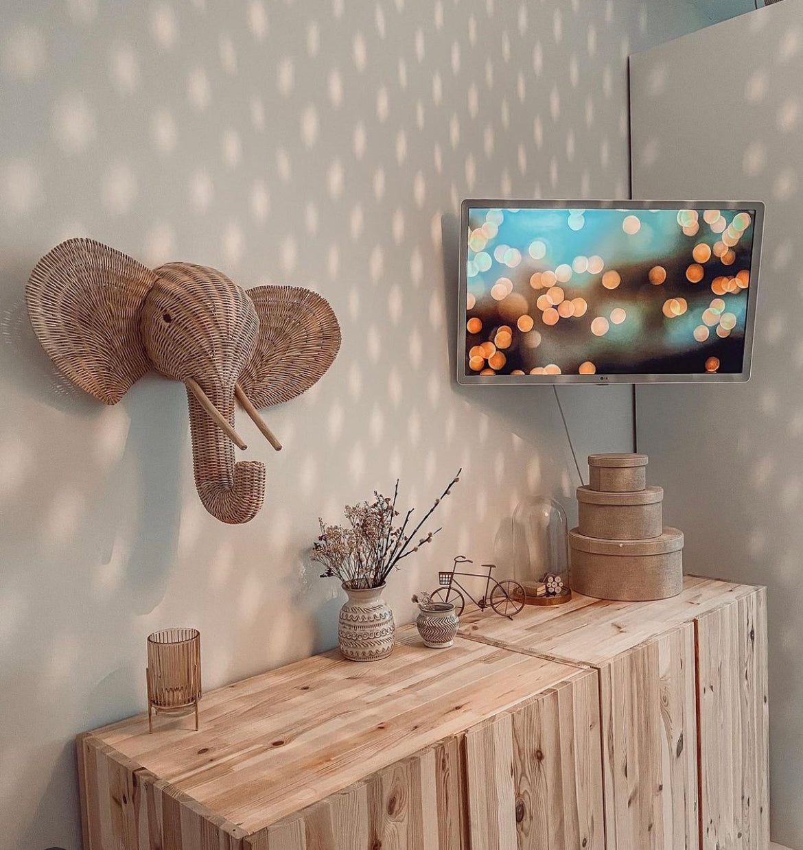 Oliver De Olifant Rotan Wanddecoratie Dierenkop